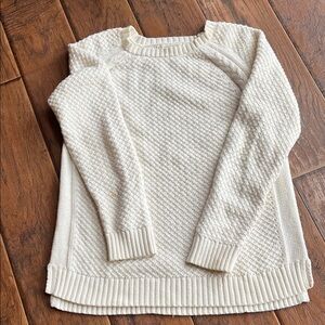 Maison Jules Cream Textured Women's Sweater Size XL